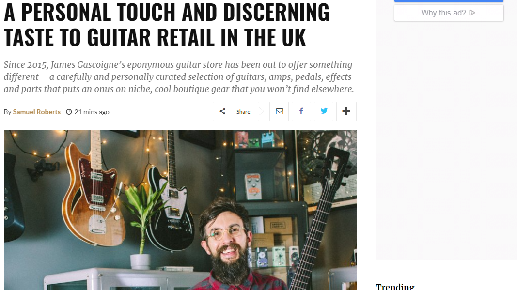 A totally surreal moment, but I have been interviewed by Guitar Magazine!