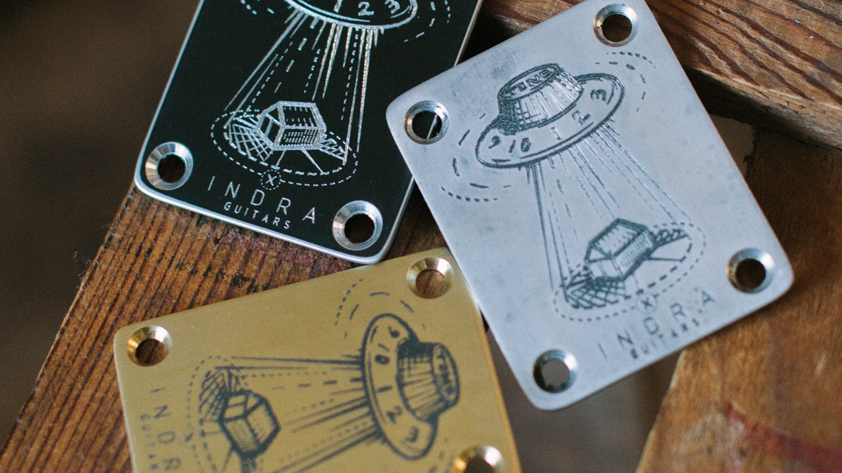 Indra Guitars x Home of Tone exclusive 4 bolt UFO neck plates!