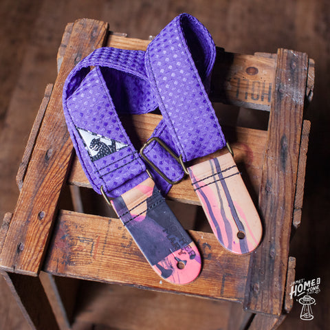 Mother Mary Company handmade guitar strap -  'Granny Purple'