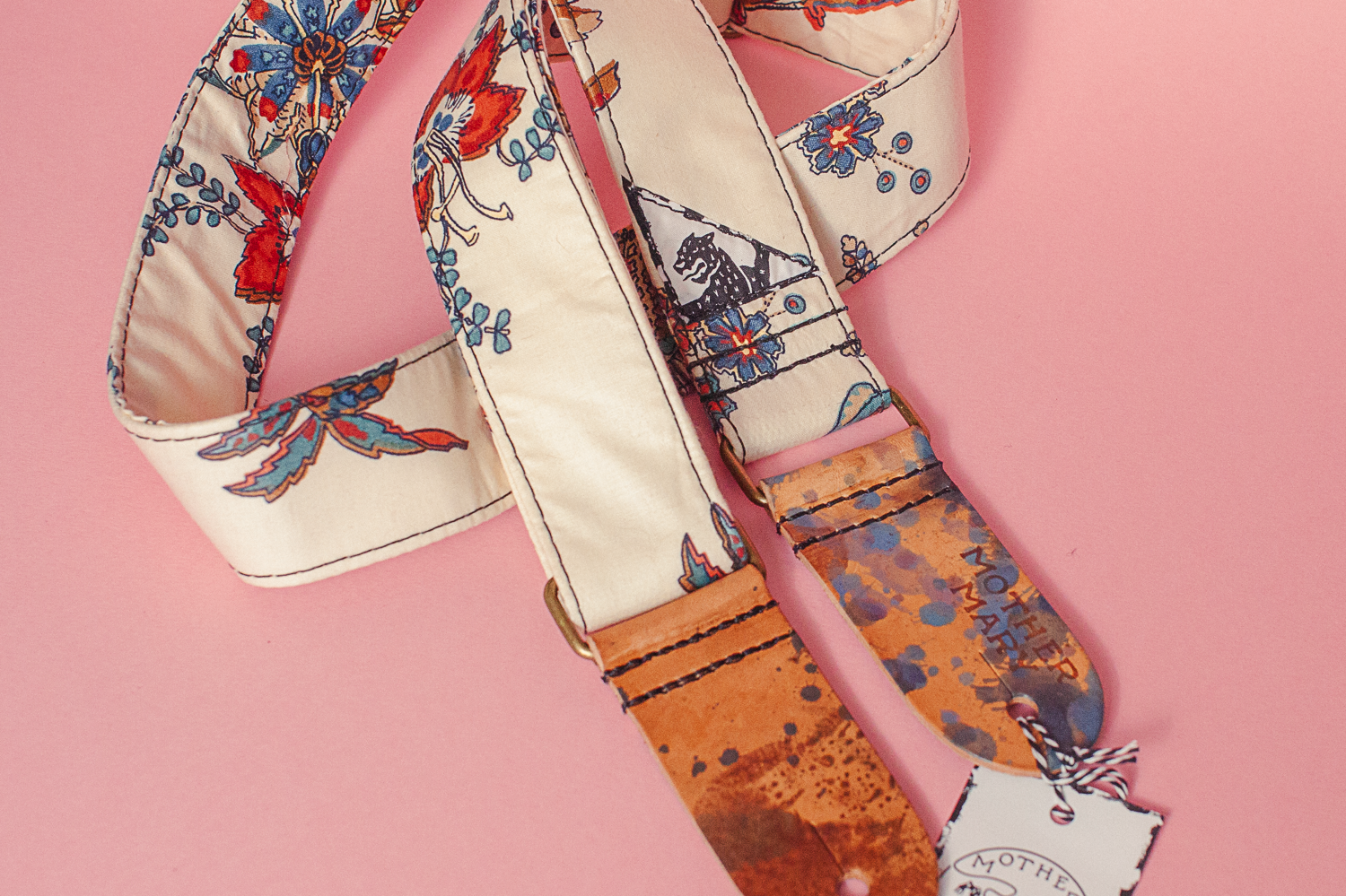 Mother Mary Company Pressed Leaves guitar strap