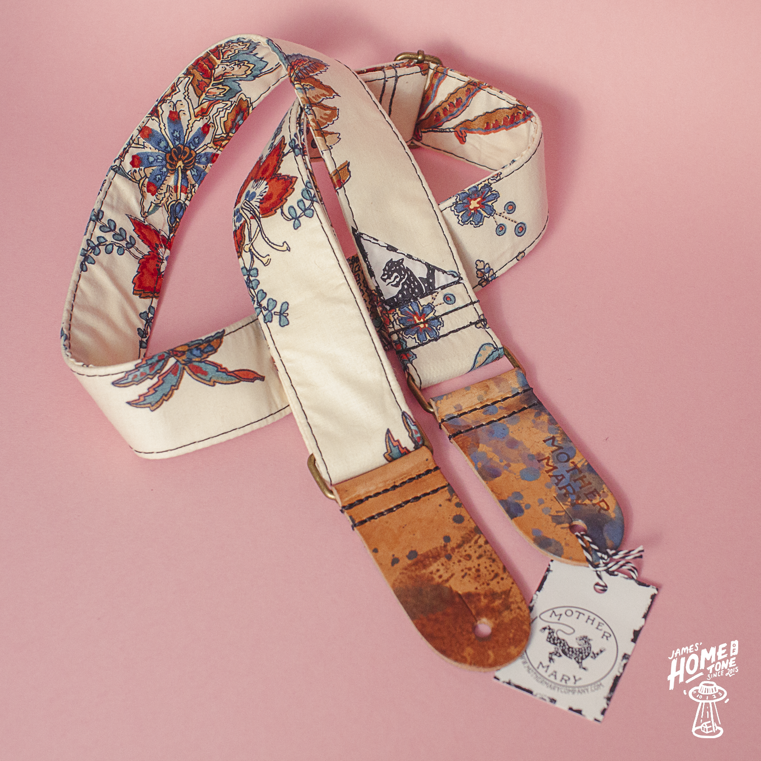 Mother Mary Company Pressed Leaves guitar strap