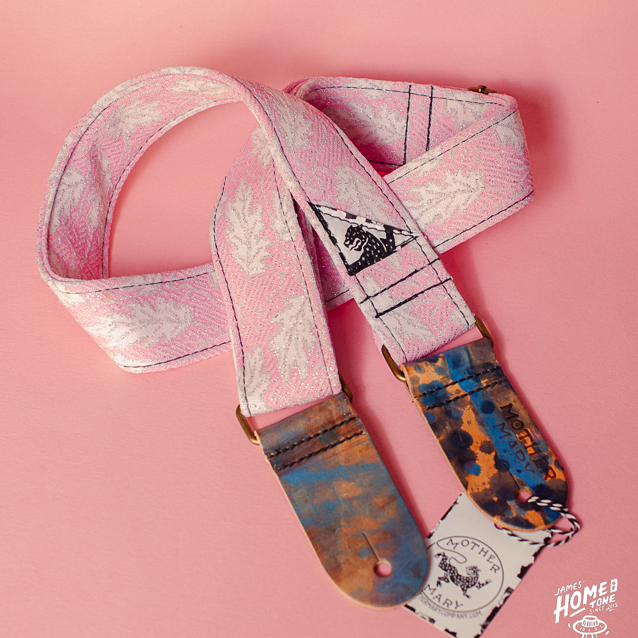 Mother Mary Company guitar strap The Pink Leaf 1