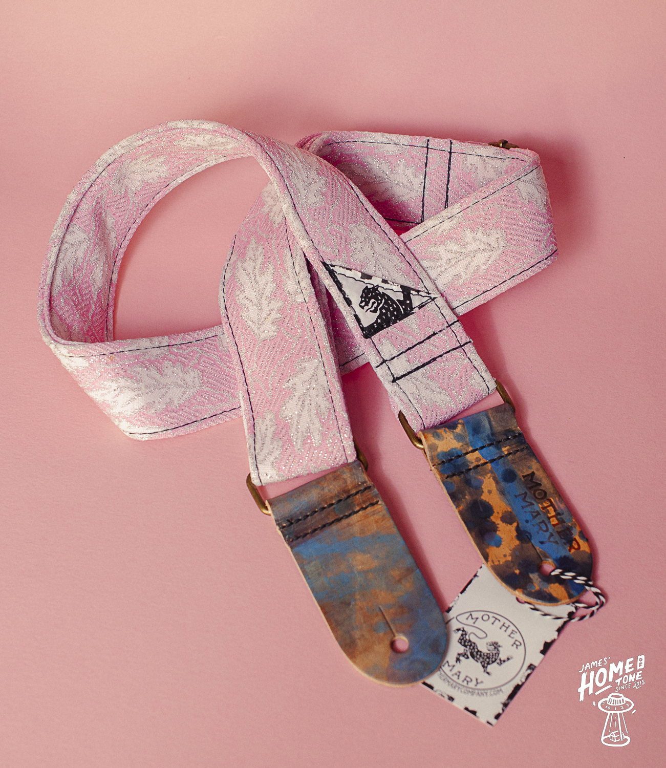 Mother Mary Company guitar strap The Pink Leaf 1