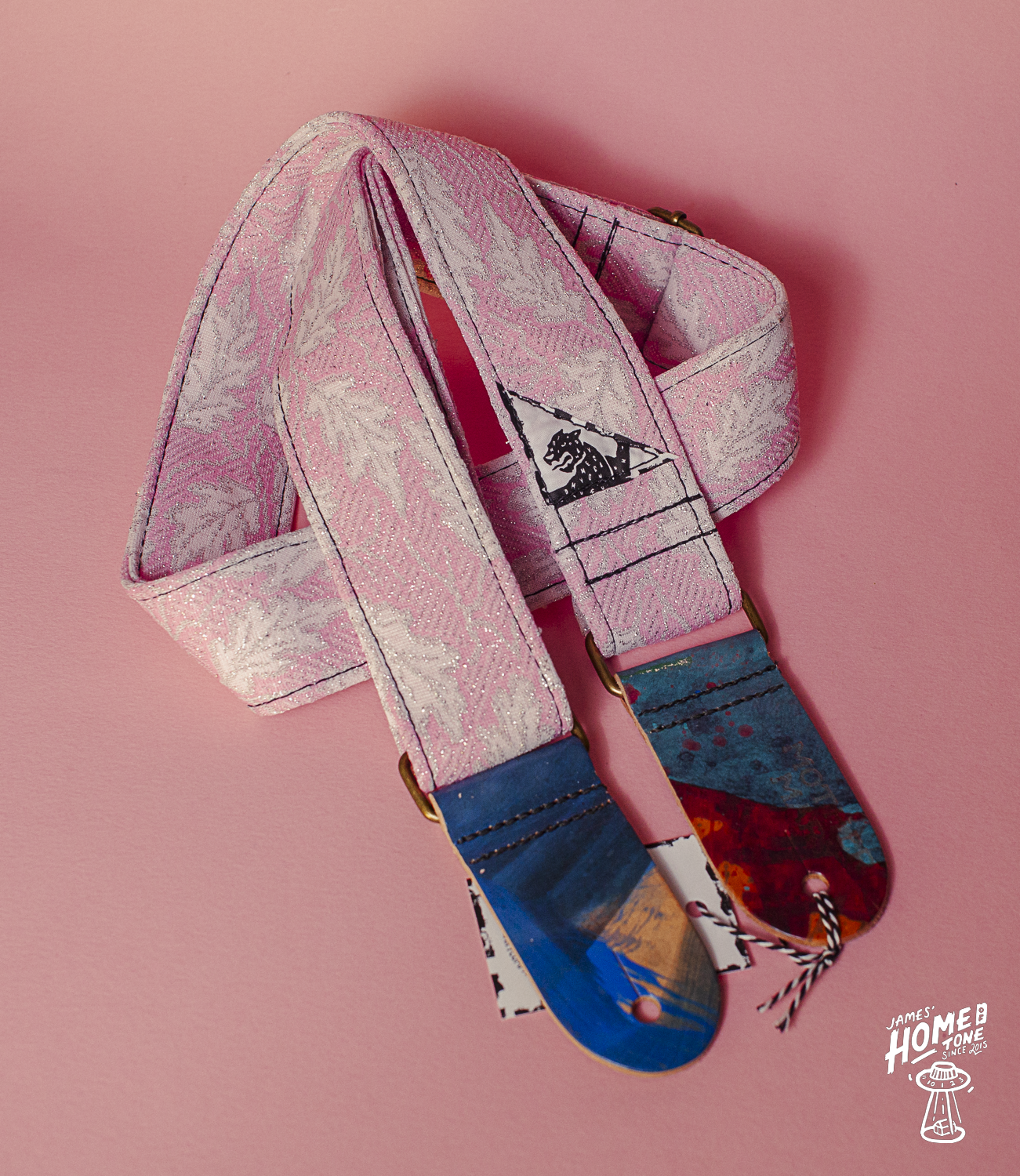 Mother Mary Company guitar strap The Pink Leaf 2