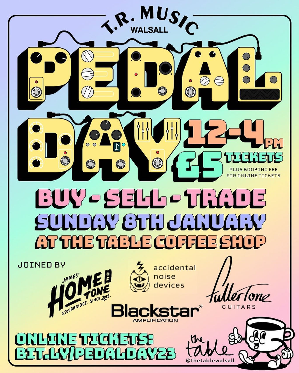 T.R.Music Walsall presents 'PEDAL DAY'! 8th January 2023 12-4pm