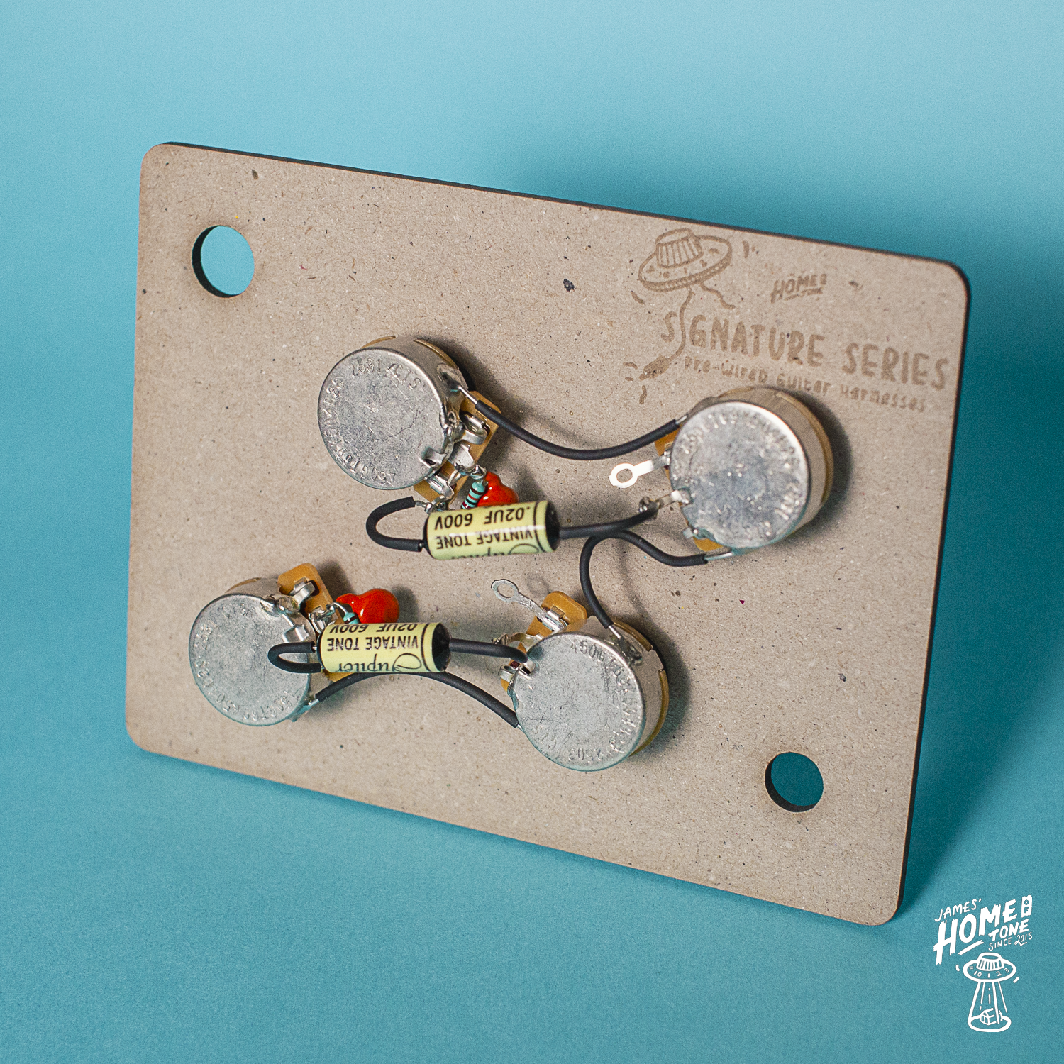 Home of Tone Signature Series Les Paul modern wiring kit pots section with treble bleed mods
