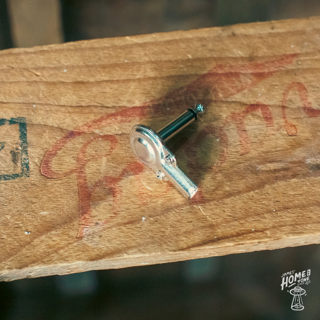 Pancake Mono 1/4 in Jack Plugs Right Angle 6.35mm Pedal Board Connecto