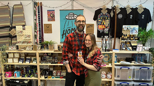 James and Emma at the Home of Tone Ltd stand at the Birmingham Guitar Show