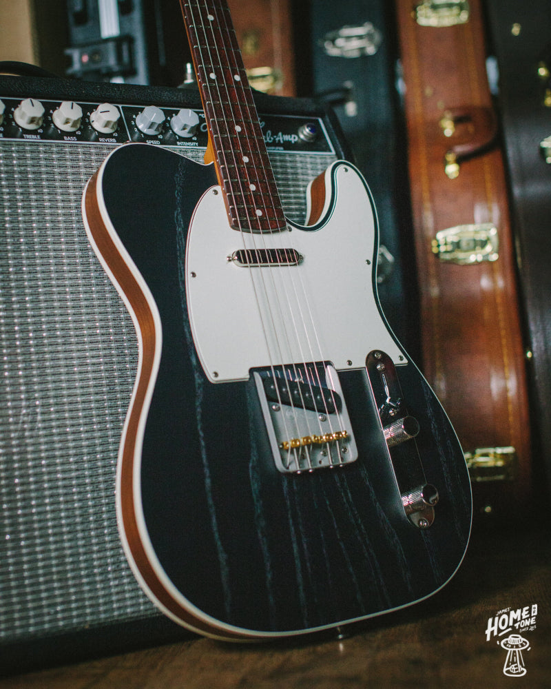 Jennings Guitars Navigator leaning against guitar amplifier