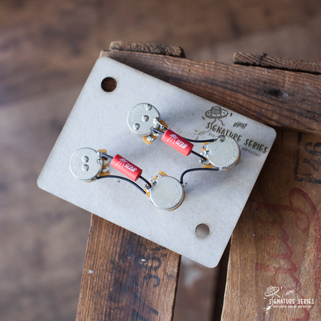 PreWired Guitar wiring harness 50s Les Paul 'Long Shaft' kit Righ